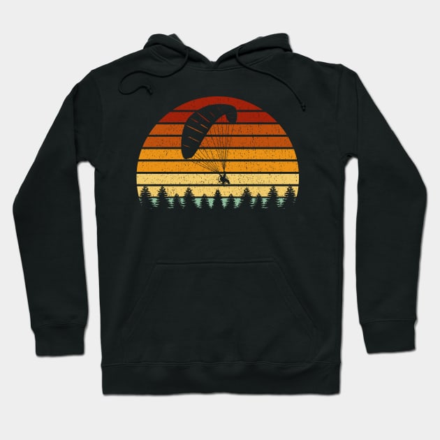 Vintage Sunset Paragliding Gift For Paragliders Hoodie by OceanRadar